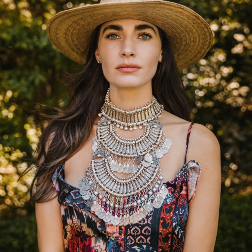 Dressbarn Bodrum Tiered Coin Collar Necklace